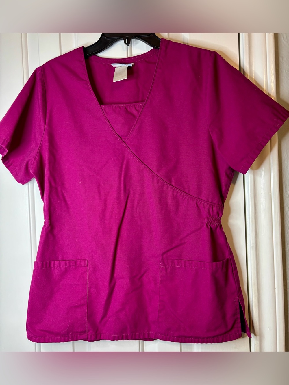 SB Scrubs Women's Wrap Tunic Top in Magenta
